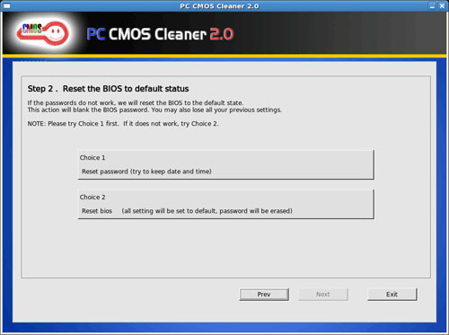 Giao diện PC CMOS Cleaner Giao diện PC CMOS Cleaner