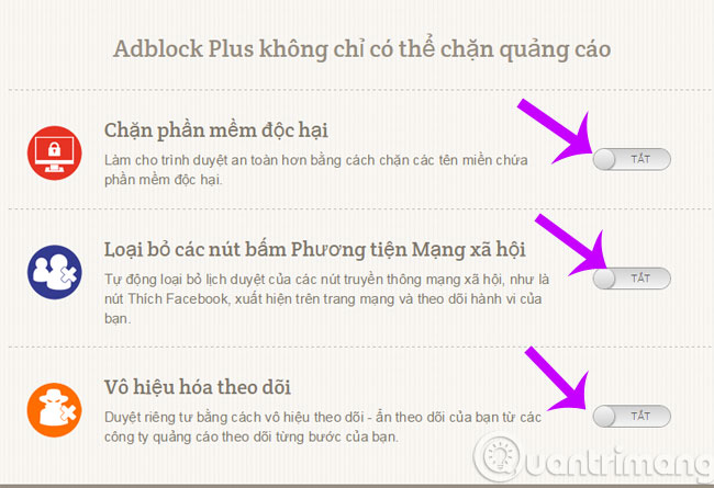 Các tính năng chặn khác của AdBlock trên Chrome