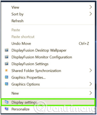 Chọn Display Settings