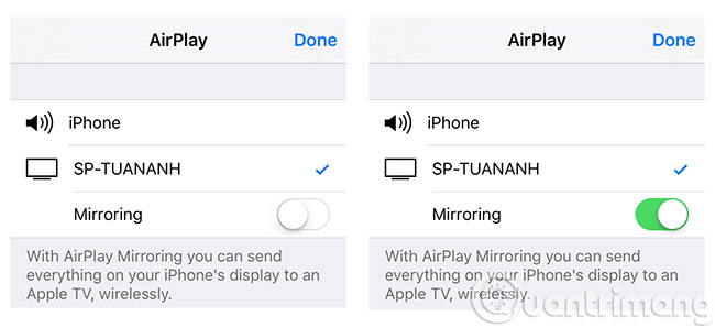 Stream iPhone dựa vào AirPlay