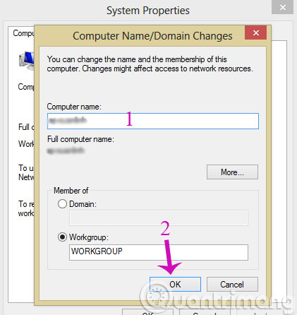 Đặt tên mới cho máy tính
