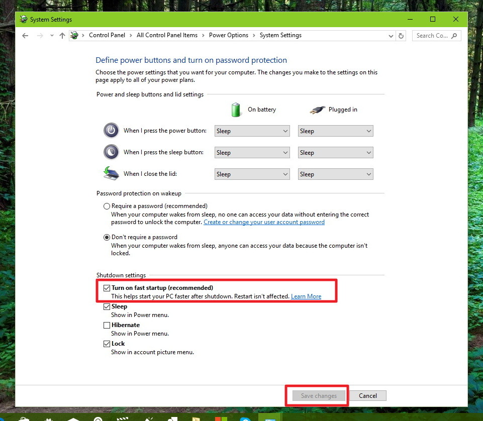 Kh I Ng Windows 10 Nhanh Nh Gi V I Fast Startup