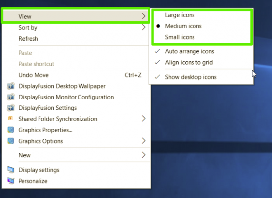 Chọn tùy chọn thu nhỏ biểu tượng 