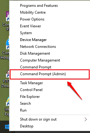  chọn Command Prompt (Admin)