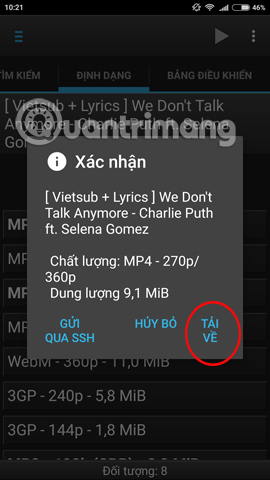 Tiến hành tải video về thiết bị tải video Youtube về Android