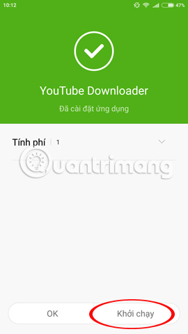 Khởi chạy ứng dụng tải video Youtube về Android