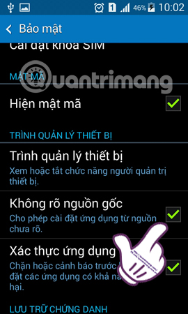 Cho phép cài đặt ứng dụng không rõ nguồn gốc tải video Youtube về Android
