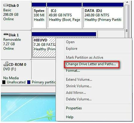 máy tính không nhận USB