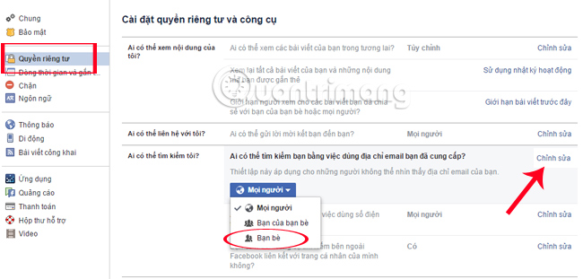 Ẩn thông tin cá nhân trên Facebook