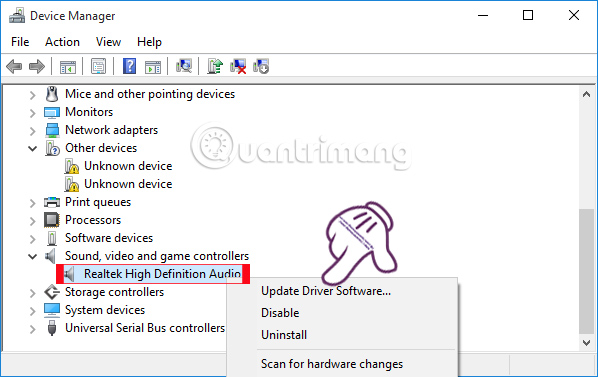 Lỗi âm thanh trên Windows 10