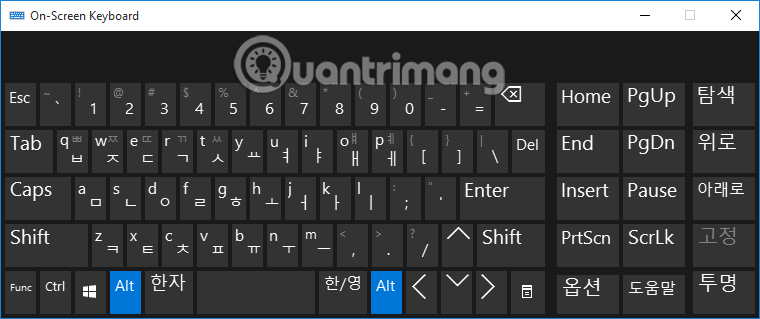 Bàn phím Tiếng Hàn ảo trên Windows