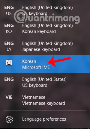 Thay đổi ngôn ngữ bàn phím Windows 