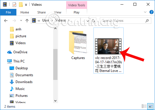 Video đã cắt trên VLC Media Player