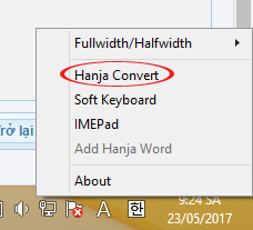 Chọn Hanja Convert để cài đặt tiếng Hàn cho bàn phím