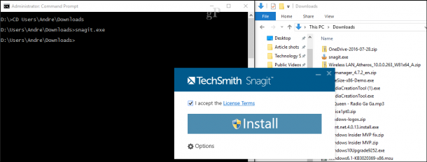 Lệnh cài đặt file từ cmd
