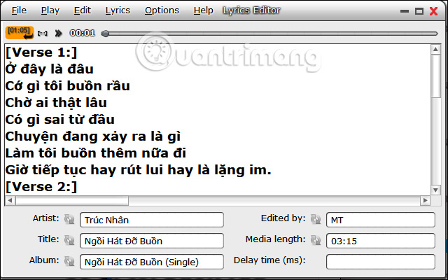 Cách tự tạo lời nhạc hát karaoke trên Windows MiniLyrics-karaoke-nhap-loi