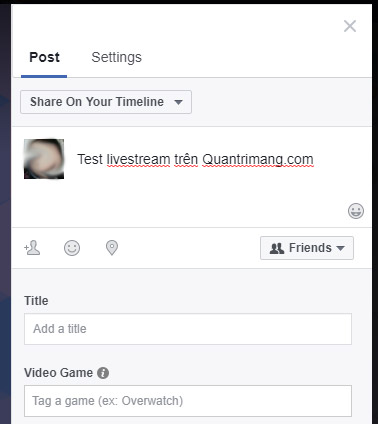 Đặt tên cho video Live Stream trên Facebook từ máy tính 