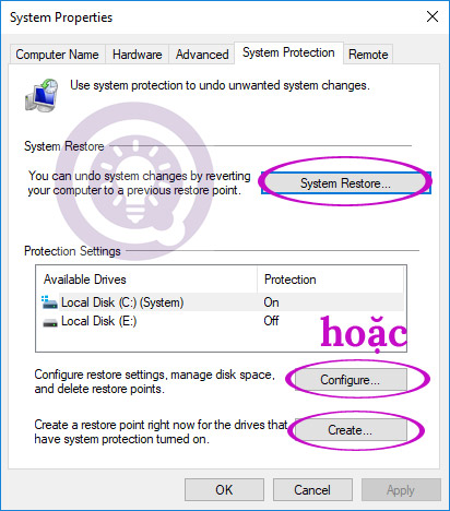 Cách dùng System Restore Windows 10, Windows 8/8.1