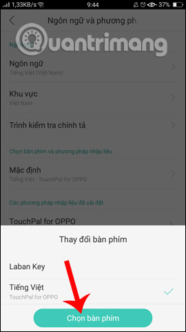 Thay đổi bàn phím
