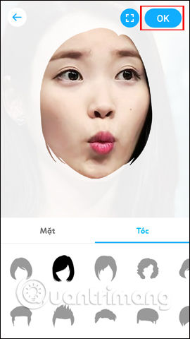 Chọn kiểu tóc cho sticker