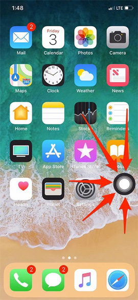 Bật nút Home ảo iPhone X 