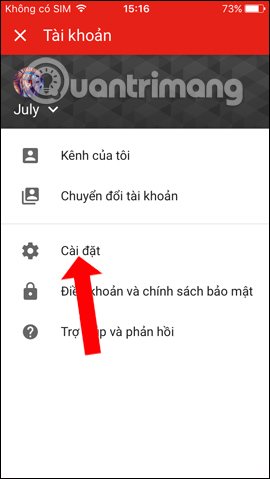 Cài đặt Youtube 