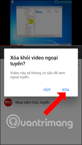 Xóa video Youtube ngoại tuyến
