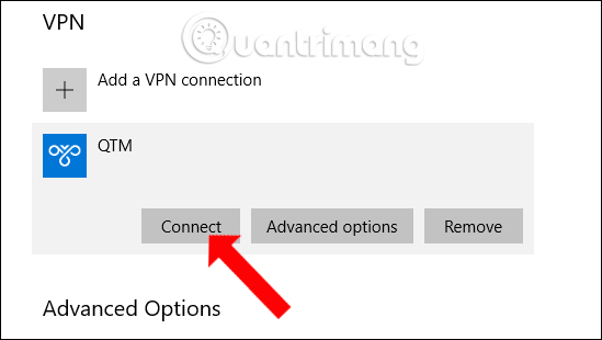 Nhấn nút Connect