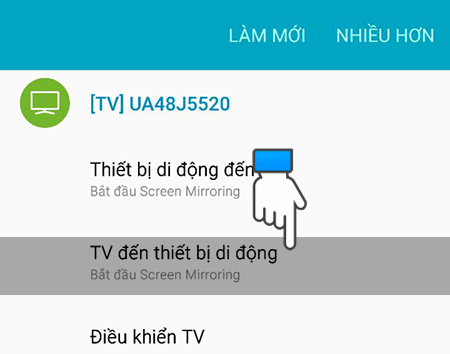 Chọn TV đến thiết bị di động.