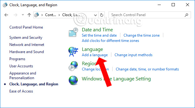 Cài ngôn ngữ trên Windows 