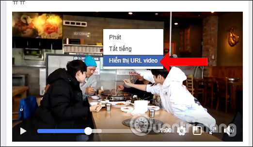 Hiện URL video