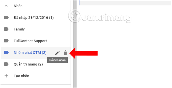 Chỉnh nhãn trên Gmail