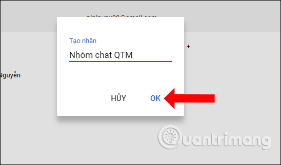 Nhập tên mới cho nhãn