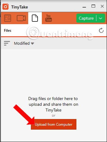 Lưu trữ file trên TinyTake