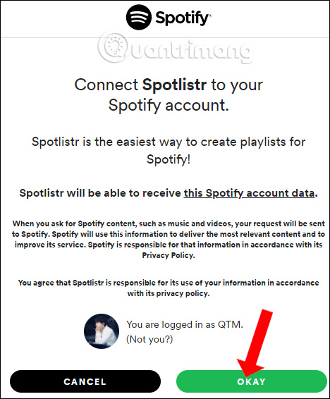 Liên kết với Spotify 