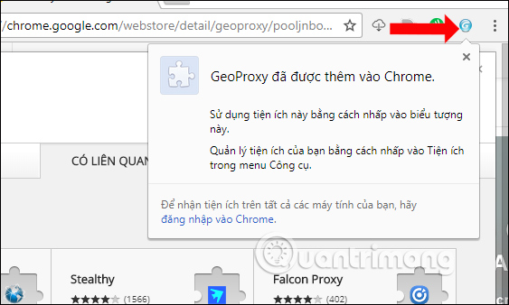 Thông báo từ GeoProxy 