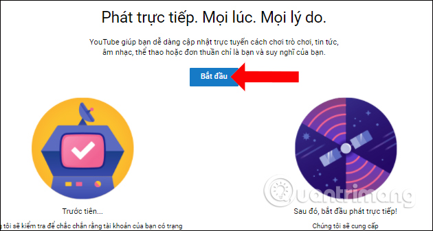 Nhấn nút Bắt đầu