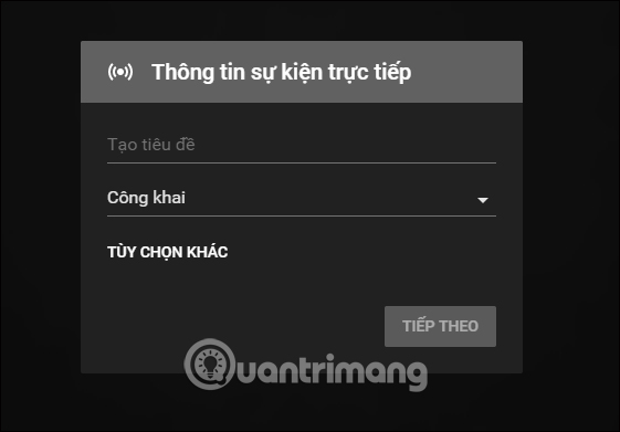 Nhập tiêu đề livestream