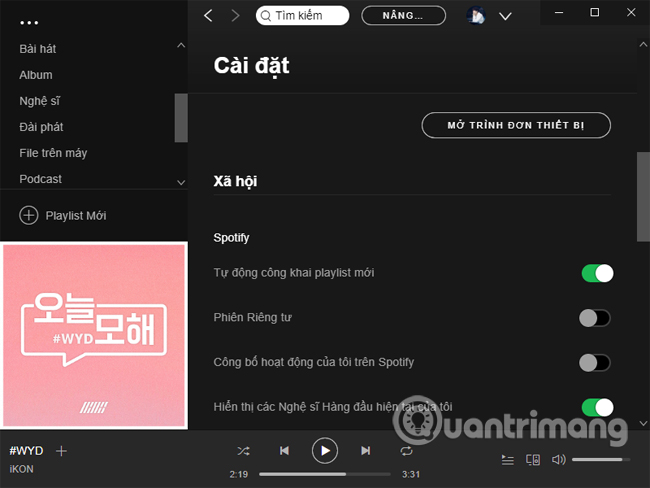 Giao diện Spotify 