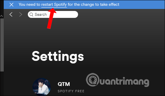 Nhấn restart Spotify