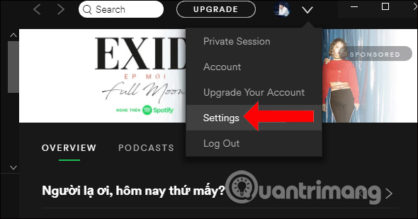 Cài đặt trên Spotify