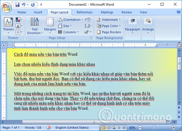 Cách đổ màu nền văn bản trong Word