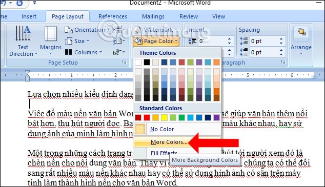 Tô màu nền cho bảng ô cột hàng trong bảng Word  Biết máy tính