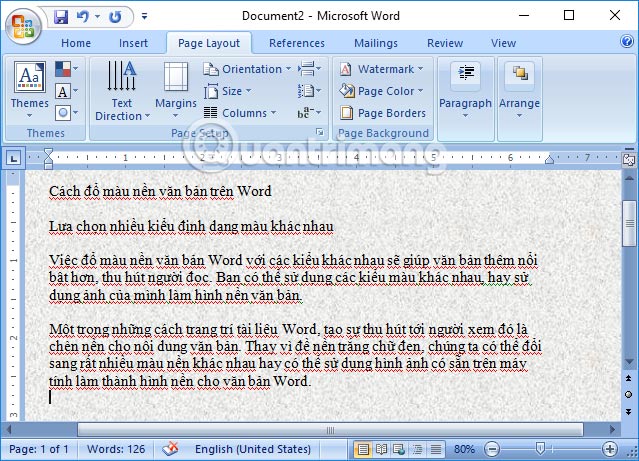 Cách đổ màu nền văn bản trong Word