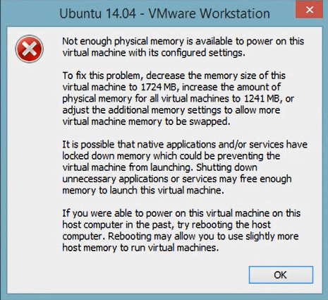 Cách sửa lỗi Not enough physical memory trên VMware