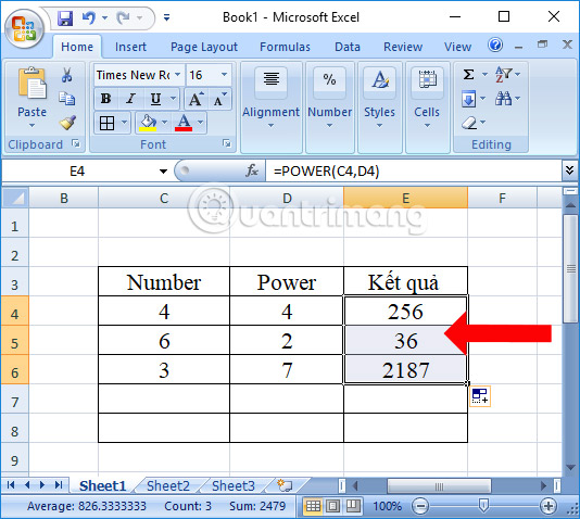 Cách dùng hàm Power trong Excel - Ảnh minh hoạ 4