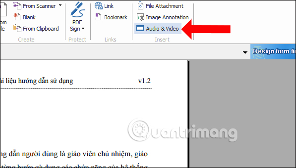 Cách chèn file âm thanh, video vào PDF