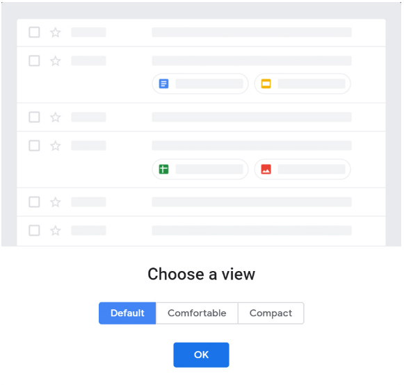 Chế độ xem Default mới của Gmail