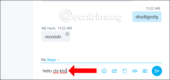 Dấu gạch chân tin nhắn Skype