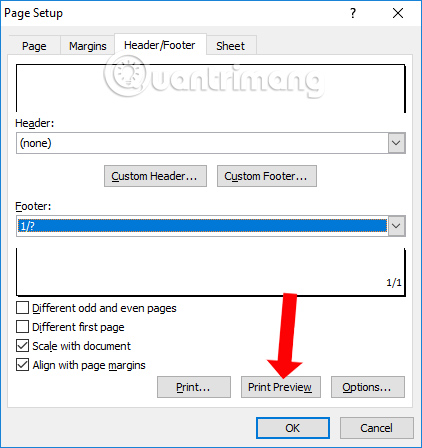 Cách đánh số trang kiểu 1/2 trên Excel - Ảnh minh hoạ 6